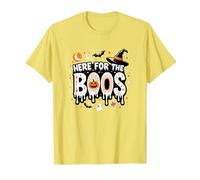 Qui per i Boos: Spooky Halloween Party Fun Maglietta, Uomo, Limone, L