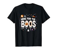 Qui per i Boos: Spooky Halloween Party Fun Maglietta, Uomo, Nero, 5XL