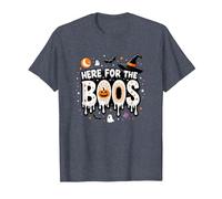 Qui per i Boos: Spooky Halloween Party Fun Maglietta, Uomo, Pervinca, L