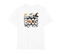 Qui per i Boos: Spooky Halloween Party Fun Maglietta, Uomo Taglie Grandi, Bianco, 4X Tall