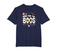 Qui per i Boos: Spooky Halloween Party Fun Maglietta, Uomo Taglie Grandi, Navy, 4X Tall
