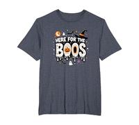 Qui per i Boos: Spooky Halloween Party Fun Maglietta, Uomo Taglie Grandi, Pervinca, 2X Tall