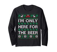 Qui per la birra | Birra Brutto Natale | Ugly Christmas Beer Maglia a Manica