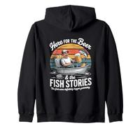 Qui per La Birra E Le Storie di Pesce Pesca Felpa con Cappuccio