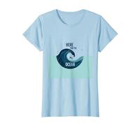 Qui per l'oceano: Surfer's Paradise Wave Maglietta, Donna, Celeste, S