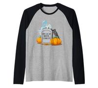 Qui Si Trova la mia Zucca di Halloween Fantasma di stabilità mentale Maglia con Maniche Raglan
