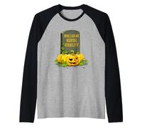 Qui Si Trova la mia Zucca di Halloween Fantasma di stabilità mentale Maglia con Maniche Raglan
