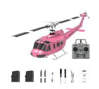 Quibuilds C032 1/48 Scala UH-1 Huey RC Helicopter, 2.4G 6CH Telecomando, 6 assi Gyro, Altitude Hold, 13 minuti di volo e 3D Stunt Flight, regalo per gli appassionati di RC, volo all'aperto (RTF)