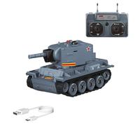 Quibuilds Mini carro armato da battaglia RC in scala 1/64 2,4 G con modalità di combattimento a infrarossi, torretta rotante e guida a pista, corpo in lega per battaglie interne ed esterne, per