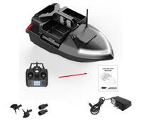 Quibuilds V020 RC Bait Boat con GPS, 3 Bait Hopper, 40 Waypoint, Proiettori LED, Ritorno batteria scarica, Sistema di rilascio a gancio, ideale per lago e pesca in mare/pesca notturna, regalo per