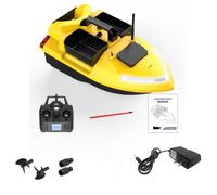 Quibuilds V020 RC Bait Boat con GPS, 3 Bait Hopper, 40 Waypoint, Proiettori LED, Ritorno batteria scarica, Sistema di rilascio a gancio, ideale per lago e pesca in mare/pesca notturna, regalo per