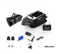 Quibuilds V080 RC Bait Boat con navigazione GPS, 12 V, tramoggia singola/doppia commutabile, portata 800 m, 9 zone di pesca e 180 punti di marina, ideale per pesca sul fiume, lago e mare, regalo per