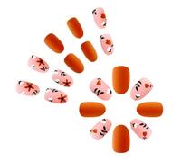 Quick Apply Autunno Unghie Arte Zucca Disegni Floreali Ringraziamento Premere sulle Unghie Moda Decorazioni Unghie Per