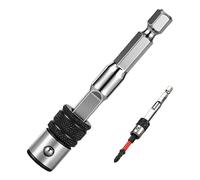 Quick Change Drill Attachments - Socket Holder Function, 2.75 Inch External Driver Device, Weatherproof Mechanical Industry Component, Durable Silver Metal Fastener | Utility Tool For Screws & Nuts