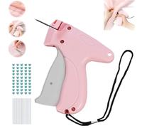 Quick Clothing Fixer,Quick Stitch Sewing Gun,Mini Stitch Hemming Gun for Clothes,Instant Button Garment Connector,Micro stitch Gun,Stitch Hemming Tool for Garment,with 1000 Pcs Plastic Needle (Pink)