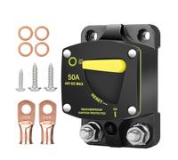 Quick Connect Fuse Holder, Automatic Breaker for Marine Inverter, Automatic Reset Circuit Breaker, Marine Fuse Holder, 3,43 x 2,32 Inches Circuit Breaker for Marine Use, Black