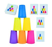 Quick Cups, Funny Quick Cups Games for Kids, Intellectual Flying Stack Cup, Stacking Parent-Child Interactive Game with Bell & Instructions, ABS, 10 * 7cm