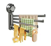 Quick Damage-Free Mounting: This swivel towel rack adopts user-friendly suction cup installation for secure mounting to any smooth walls without drilling or nailing, you can finish the whole install