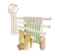 Quick Damage-Free Mounting: This swivel towel rack adopts user-friendly suction cup installation for secure mounting to any smooth walls without drilling or nailing, you can finish the whole install