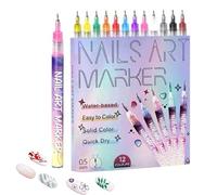 Quick Dry Nail Pens, 12 pezzi lungo set di lasting, Beauty Supplies with Smooth Application, Nail Paint Pen for Manicure, Nails Arts Tool with Sturdy Ink, Salon Accessory for Girls & Women