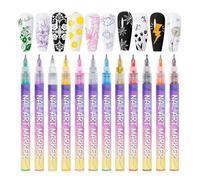 Quick Dry Nails Design Marker 0.5mm Needle Point Smudgeproof Light Liner Pen MultiSurface Art Tool Punta Fine Nail Brush Pen