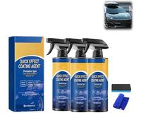 Quick Effect Coating Agent for Car, 3-in-1 Effective Car Coating Spray, Nano Auto Coating Agent Sprays for Shine, Protection, Scratch Quick Repair (3Pcs)