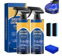 Quick Effect Coating Agent Spray, 2 pezzi Quick Effect Coating Agent ad alta protezione, spray per rivestimento auto, set di lucidatura auto con spugna asciugamano Quick Effect Spray per Nano Repair