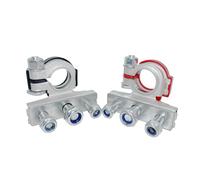 Quick Fit 1 paio di morsetti terminali per batteria, 12 V/24 V, connettore universale per auto, caravan, barca, moto, anti-corrosione