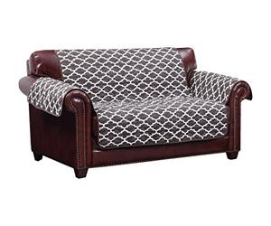 Quick Fit Coby-Fodera Reversibile in Microfibra Resistente all'Acqua, Colore: Cioccolato, Loveseat Cover