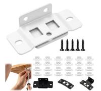 Quick Fitting Furniture Joint Bracket, Heavy-Duty L-Shape Interlocking Corner Brace, Metal Furniture Connectors with Screws for Cabinets Drawers Table Chair Bed Frame(White-24PCS)
