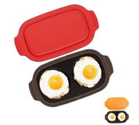 Quick-Heat Microwave Egg Cooker, Poacher|fryer-Multi-Use microwave egg maker, Save Time, Portable, Microwave Egg Fryer for Breakfast Sandwiches (Red)
