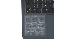 Quick Last One - Adesivo per Scorciatoie da Tastiera per Mac - Shortcut Sticker - Aumenta la tua produttività con le scorciatoie essenziali (Trasparente - Scritte bianche, 1)