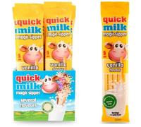 Quick Milk Espositore 20 Cannucce - A Scelta tra Cioccolato Fragola e Vaniglia