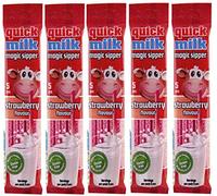 Quick Milk Fragola 5 bustine di 5 cannucce di latte magico cannucce cannucce