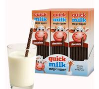 Quick Milk Magic Sipper - Cannucce per frappè, aromatizzate al gusto di cioccolato, confezione da 3 (39 cannucce)