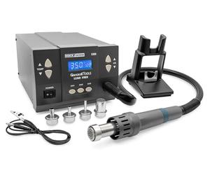 QUICK QU861DW - Stazione saldante professionale ad aria calda, regolabile, 1000 Watt, intervallo di temperatura 100-500 °C, SMD, funzione di calibrazione, standby, sistema di raffreddamento automatico