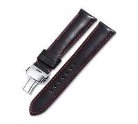 Quick Release cinturino 18/19/20/21/22 millimetri di cuoio della cinghia del cinturino, nero con il rosso 18mm