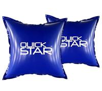 QUICK STAR 2 cuscini per piscina quadrati, 120 x 120 cm, blu, 4 corde e valvola di sicurezza, 2 set di riparazione, PVC 0,44 mm, cuscino invernale per piscina con doppia cucitura, cuscino ad aria