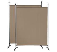 QUICK STAR 2 Pezzi Paravento da Giardino 150 x 190 cm Divisorio in Tessuto Protezione della Privacy Beige