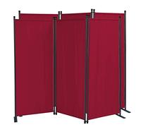 QUICK STAR 2 Pezzi Paravento da Giardino 170 x 165 cm 3 parti pieghevole Divisorio in Tessuto Balcone Protezione della Privacy Rosso Rubino