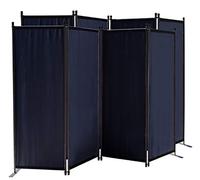 QUICK STAR 2 Pezzi Paravento da Giardino 220 x 165 cm 4 parti pieghevole Divisorio in Tessuto Balcone Protezione della Privacy Nero