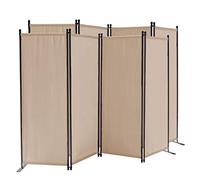 QUICK STAR 2 Pezzi Paravento da Giardino 220 x 165 cm 4 parti pieghevole Divisorio in Tessuto Balcone Protezione della Privacy Beige