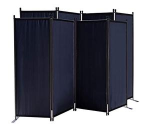 QUICK STAR 2 Pezzi Paravento da Giardino 220 x 165 cm 4 parti pieghevole Divisorio in Tessuto Balcone Protezione della Privacy Nero