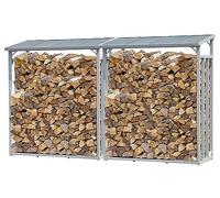 QUICK STAR 2 Pezzi Scaffalatura in Alluminio per Legna da ardere, 130 x 70 x 185 cm, 1,6 m³