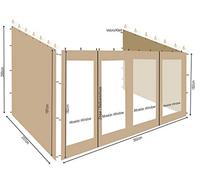 QUICK STAR 3 pannelli laterali per gazebo a rotelle, 3 x 4 m, colore: Sabbia