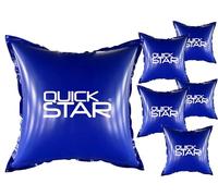 QUICK STAR 6 cuscini per piscina quadrati 120 x 120 cm blu | 4 corde e valvola di sicurezza | 2 set di riparazione | PVC 0,44 mm | cuscino invernale per piscina con doppia cucitura | cuscini ad aria