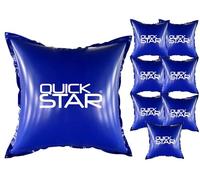 QUICK STAR 8 cuscini per piscina quadrati, 120 x 120 cm, blu, 4 corde e valvola di sicurezza, 2 set di riparazione, PVC 0,44 mm, cuscini invernali per piscina con doppia cucitura, cuscini ad aria