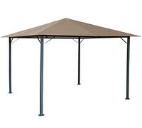 Quick-Star - Gazebo da Giardino, in Metallo, Modello Nizza, 3 x 3 m, Anticato, Colore: Sabbia