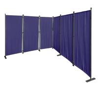 QUICK STAR Paravento da Giardino 340 x 165 cm 6 parti pieghevole Divisorio in Tessuto Balcone Protezione della Privacy Blu