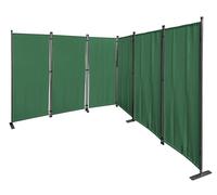 QUICK STAR Paravento da Giardino 340 x 165 cm 6 parti pieghevole Divisorio in Tessuto Balcone Protezione della Privacy Verde